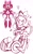 Size: 1200x1928 | Tagged: safe, artist:head---ache, amy rose, alternate universe, au:magical girl, bow, clothes, cute, dress, hair bow, hammer, magical girl outfit, piko piko hammer, reference inset, simple background, sketch, smile, solo, white background