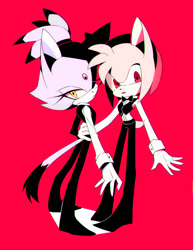 Size: 927x1200 | Tagged: safe, artist:ze90, amy rose, blaze the cat, cat, hedgehog, 2016, amy x blaze, cute, female, females only, hand on back, lesbian, looking at viewer, shipping
