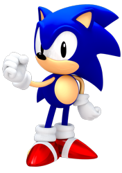 Size: 1013x1440 | Tagged: safe, artist:jaysonjeanchannel, sonic the hedgehog, 2016, 3d, classic sonic, looking at viewer, simple background, smile, solo, standing, transparent background