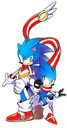 Size: 1200x2280 | Tagged: dead source, safe, artist:drawloverlala, sonic the hedgehog, hedgehog, au:sonic skyline, alternate universe, clenched fist, cute, design comparison, duo, duo male, jacket, male, males only, outline, scarf, self paradox, simple background, smile, standing, transparent background