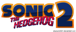 Size: 3208x1350 | Tagged: safe, artist:tbsf-yt, sonic the hedgehog 2, 2016, english text, logo, no characters, remake, simple background, transparent background