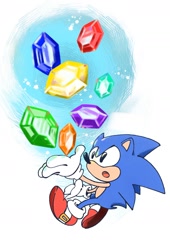 Size: 1370x2009 | Tagged: safe, artist:mennnntaiko, sonic the hedgehog, classic sonic, time stone