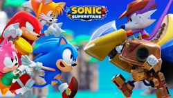 Size: 1280x720 | Tagged: safe, amy rose, knuckles the echidna, miles "tails" prower, nack the weasel, sonic the hedgehog, trip the sungazer, sonic superstars