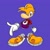 Size: 1330x1331 | Tagged: safe, artist:geigergast, 2022, barely sonic related, blue background, looking at viewer, pointing, rayman, rayman (series), simple background, smile, solo, standing, uekawa style