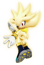 Size: 588x856 | Tagged: safe, silver the hedgehog, 3d, flying, frown, looking back at viewer, official artwork, official render, simple background, solo, sonic forces: speed battle, super form, super silver, transparent background