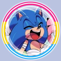 Size: 736x736 | Tagged: safe, artist:୨♡୧, sonic the hedgehog, edit, icon, pansexual, pansexual pride, smile, solo