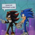 Size: 2048x2048 | Tagged: safe, artist:w1ck2drawz, shadow the hedgehog, sonic the hedgehog, sonic prime s2, 2024, abstract background, dialogue, duo, english text, frown, gay, holding hands, looking ahead, looking offscreen, outline, shadow x sonic, shipping, speech bubble, standing, star (symbol)