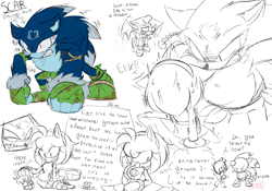 Size: 1280x896 | Tagged: safe, artist:emistations, amy rose, sonic prime, prim rouge, sonic the werehog, what if...?