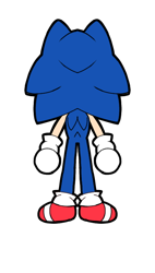 Size: 410x720 | Tagged: safe, artist:1red12345, sonic the hedgehog, 2024, alternate view, simple background, solo, standing, transparent background