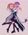 Size: 1619x2048 | Tagged: safe, artist:binaal84852, amy rose, blaze the cat, cat, hedgehog, 2024, amy x blaze, blushing, cute, female, females only, fire, flame, holding them, lesbian, looking at viewer, shipping