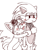 Size: 576x709 | Tagged: safe, artist:elliot7779, miles "tails" prower, sonic the hedgehog, fox, hedgehog, 2024, :/, blushing, duo, eyes closed, frown, gay, hugging, lidded eyes, male, monochrome, shipping, simple background, smile, sonic boom (tv), sonic x tails, standing, white background