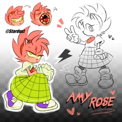 Size: 2000x2000 | Tagged: safe, artist:iru_2005, amy rose, character name, fleetway amy