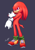 Size: 1477x2086 | Tagged: safe, artist:jamoart, knuckles the echidna, echidna, 2021, frown, looking offscreen, male, pose, purple background, signature, simple background, solo, standing, stretching