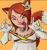 Size: 712x761 | Tagged: safe, artist:nightgarla, princess elise, human, 2023, cat ears, cat tail, cringetober, eye clipping through hair, eyes closed, female, neko, simple background, smile, solo, tongue out, yellow background