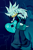 Size: 1354x2048 | Tagged: safe, artist:flixleoz, silver the hedgehog, hedgehog, abstract background, alternate outfit, bag, clothes, fully clothed, holding something, looking at viewer, male, pants, smile, solo, standing