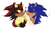 Size: 2048x1211 | Tagged: safe, artist:flixleoz, shadow the hedgehog, sonic the hedgehog, hedgehog, cute, duo, ear fluff, eyes closed, gay, heart, holding hands, looking at them, male, nose boop, noses are touching, shadow x sonic, shadowbetes, shipping, simple background, smile, sonabetes, top surgery scars, trans male, transgender, white background