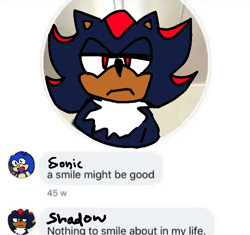 Size: 750x705 | Tagged: safe, artist:raayuie, shadow the hedgehog, sonic the hedgehog, duo, english text, facebook, flat colors, frown, lidded eyes, meme, redraw, text