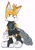 Size: 1444x2048 | Tagged: dead source, safe, artist:thatbirdguy_, miles "tails" prower, nine, sonic prime, flat colors, frown, hand on hip, looking at viewer, simple background, solo, standing, white background