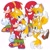 Size: 2048x2048 | Tagged: safe, artist:mossan315, knuckles the echidna, miles "tails" prower, echidna, fox, 2022, blushing, cute, duo, hand on another's head, holding them, knucklebetes, male, simple background, tailabetes, white background