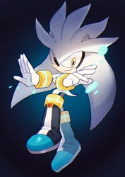 Size: 1451x2048 | Tagged: safe, artist:fen274_w, silver the hedgehog, 2024, looking at viewer, smile, solo