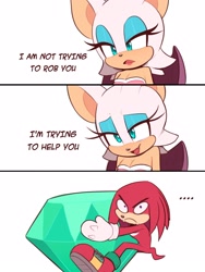 Size: 1920x2557 | Tagged: safe, artist:toonsite, knuckles the echidna, rouge the bat, master emerald