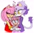 Size: 1936x1914 | Tagged: safe, artist:emthimofnight, amy rose, blaze the cat, oc, oc:camellia the cat, cat, hedgehog, 2024, amy x blaze, cute, eyes closed, family, fankid, female, females only, hearts, lesbian, looking at them, magical lesbian spawn, mother and daughter, parent:amy, parent:blaze, parents:blazamy, shipping, smile