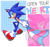 Size: 2000x1864 | Tagged: safe, artist:harpyjar, sonic the hedgehog, sonic adventure, abstract background, english text, open your heart, outline, pride, pride flag, signature, smile, solo, top surgery scars, trans boy sonic, trans male, trans pride, transgender