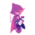 Size: 1280x1280 | Tagged: safe, artist:peachmangopie323, espio the chameleon, bi espio, bisexual, bisexual pride, cape, character name, legs crossed, lidded eyes, outline, pride, pride flag, simple background, sitting, smile, solo, transparent background