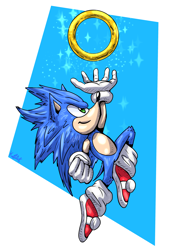 Size: 3000x4200 | Tagged: safe, artist:kanto-art, sonic the hedgehog, ring