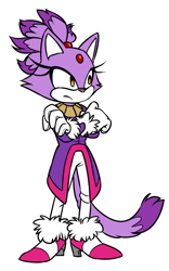 Size: 855x1369 | Tagged: safe, artist:survivalstep, blaze the cat, arms folded, flat colors, frown, looking offscreen, simple background, solo, standing, tan nose, white background