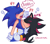 Size: 606x528 | Tagged: suggestive, artist:kurometsuki, shadow the hedgehog, sonic the hedgehog, bite mark, biting, blushing, drooling, duo, eyes closed, gay, heart, holding them, mouth open, saliva, sfx, shadow x sonic, shipping, signature, simple background, wagging tail, white background