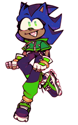 Size: 1200x1928 | Tagged: safe, artist:head---ache, oc, oc:emmie the hedgehog, hedgehog, alternate outfit, bandaid, bandaid over nose, clothes, fankid, female, jacket, looking at viewer, magical gay spawn, pants, parent:shadow, parent:sonic, parents:sonadow, simple background, smile, sneakers, solo, transparent background
