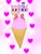 Size: 768x1024 | Tagged: safe, artist:alan-the-animeartist, amy rose, blaze the cat, cat, hedgehog, 2024, amy x blaze, cute, female, females only, food, hearts, ice cream, lesbian, shipping