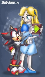 Size: 1080x1829 | Tagged: safe, artist:nonicpower, maria robotnik, shadow the hedgehog