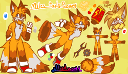 Size: 1024x591 | Tagged: safe, artist:foliyxd302, miles "tails" prower, super tails, reference sheet, super form