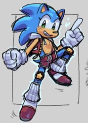 Size: 833x1168 | Tagged: safe, artist:bl00doodle, sonic the hedgehog, clothes, cute, heart, jacket, looking at viewer, open jacket, outline, pointing, shorts, sketch, smile, solo, sonabetes, trans female, transgender