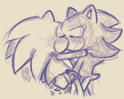 Size: 1544x1229 | Tagged: safe, artist:bl00doodle, shadow the hedgehog, sonic the hedgehog, blushing, cute, duo, eyes closed, gay, holding each other, kiss, line art, shadow x sonic, shadowbetes, shipping, simple background, sketch, sonabetes