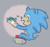 Size: 734x688 | Tagged: safe, artist:bl00doodle, sonic the hedgehog, blushing, cute, eyes closed, heart, holding something, legs crossed, literal animal, mouth open, movie style, smile, solo, tortoise