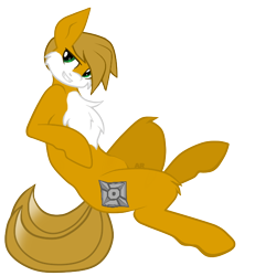Size: 578x578 | Tagged: safe, artist:icefatal, miles "tails" prower, base used, crossover, earth pony, looking at viewer, my little pony, ponified, pony, simple background, smile, solo, species swap, transparent background