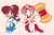 Size: 890x589 | Tagged: safe, artist:shira hedgie, amy rose, sally acorn, piko piko hammer, redesign