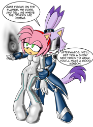 Size: 1280x1744 | Tagged: safe, artist:chaosoverlordz, amy rose, blaze the cat, cat, hedgehog, 2023, amy x blaze, english text, female, females only, lesbian, shipping, speech bubble