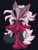Size: 1050x1400 | Tagged: safe, artist:mitsvalen1, infinite the jackal, 2024, black background, crossdressing, dress, femboy, head tilt, looking at viewer, outline, phantom ruby, simple background, solo, standing