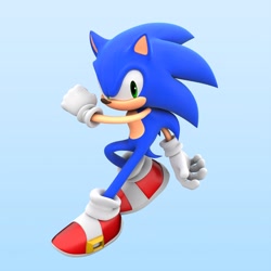 Size: 2048x2048 | Tagged: safe, artist:dokatzo, sonic the hedgehog, 2024, 3d, gradient background, solo, standing