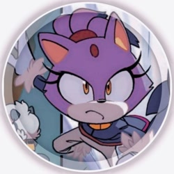 Size: 736x736 | Tagged: safe, artist:𝗠𝗶ᧉ۪𝑳ᥫ᭡, blaze the cat, edit, frown, icon, solo