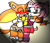 Size: 6478x5512 | Tagged: safe, artist:peachthehedgehog, amy rose, sticks the badger, 2014, amy x sticks, blushing, cute, eyes closed, hugging, lesbian, looking at them, ms paint, shipping, smile, sonic boom (tv), standing