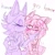 Size: 1428x1428 | Tagged: safe, artist:kptya, amy rose, rouge the bat, sonic prime, amybetes, batten rouge, black rose, black rose x batten rouge, blushing, cute, dialogue, duo, english text, eyes closed, heart, kiss on cheek, lesbian visibility day, monochrome, rougamy, shipping, signature, smile, white background