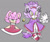 Size: 755x634 | Tagged: safe, artist:spinballing, amy rose, blaze the cat, cat, hedgehog, 2017, amy x blaze, amy's halterneck dress, blaze's tailcoat, blushing, clothes, cute, dress, female, females only, lesbian, looking at viewer, shipping, sol emerald