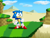 Size: 1280x960 | Tagged: safe, artist:neo-green-hill, sonic the hedgehog, sonic forces, abstract background, classic sonic, clouds, daytime, desert hill zone, grass, lineless, looking offscreen, outdoors, sand, solo, standing