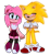 Size: 1300x1400 | Tagged: safe, artist:reinadecorazonez, amy rose, sonic the hedgehog, amy x sonic, fleetway super sonic, leash, shipping, straight