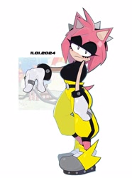 Size: 2104x2832 | Tagged: safe, artist:dynablade2, amy rose, outfit swap, surge's running suit